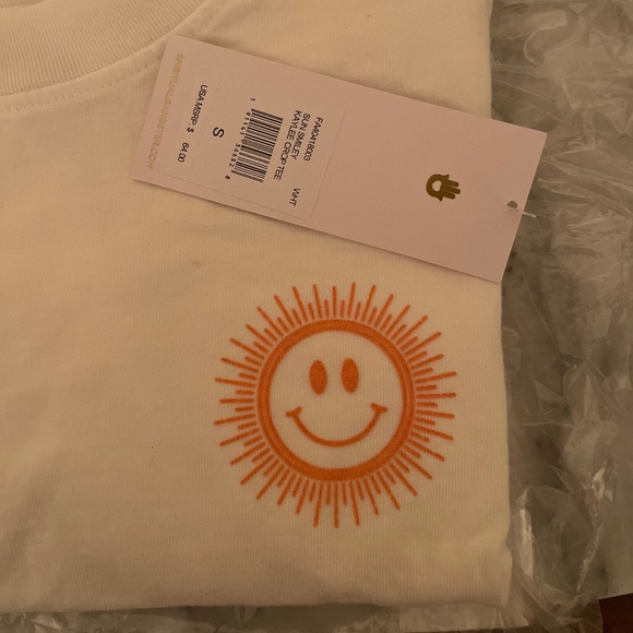 NEW Set of 2 crop tees from Spiritual Gangster size small, 1 black tee 1 white - Picture 7 of 9